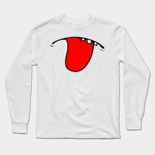 Funny Tongue Out Face Mouth Long Sleeve T-Shirt